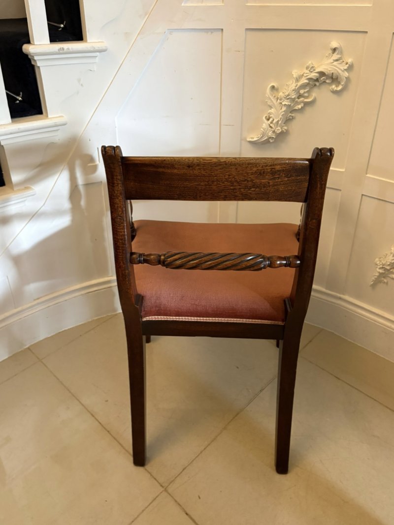 Antique Regency Mahogany Open Armchair / Desk Chair - Image 3